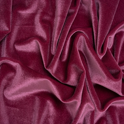 Stretch Polyester Velour - Blush Pink - Designer Deadstock