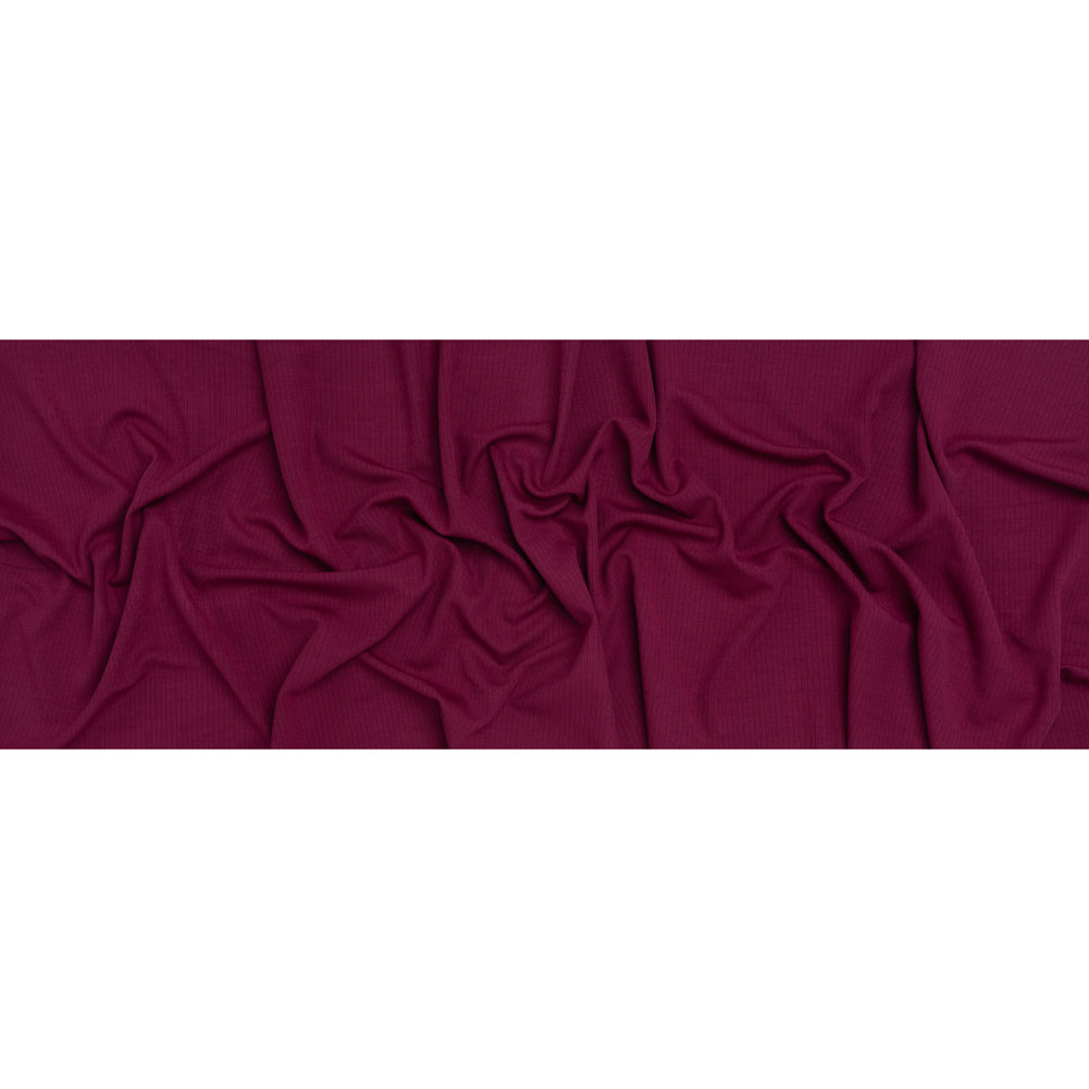 Stretch Polyester and Rayon Ribbed Double Knit - Raspberry Red - Designer Deadstock - Full