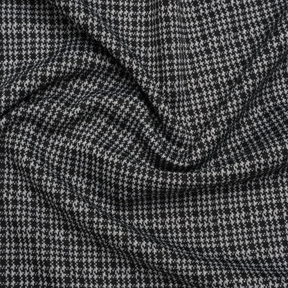 Stretch Polyester Jacquard Knit - Black and White Mini Houndstooth - Designer Deadstock