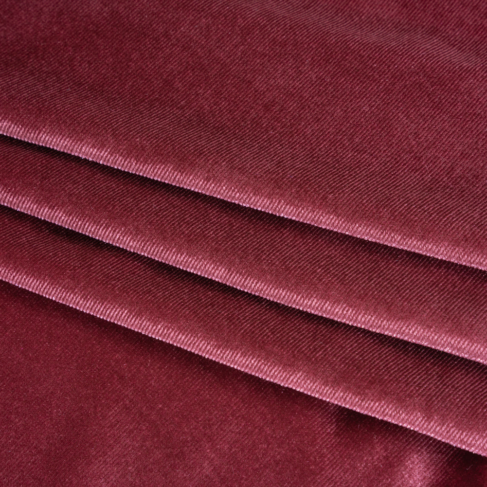 Stretch Polyester Velour - Ruby Pink - Designer Deadstock - Folded