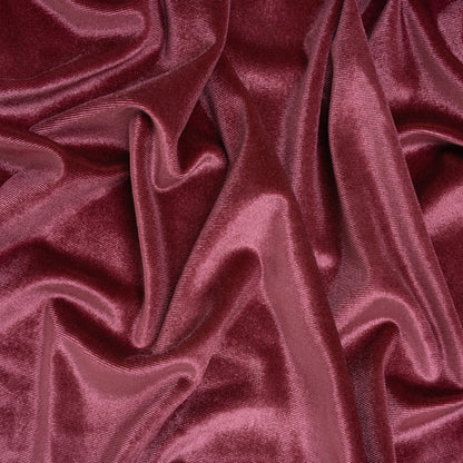Stretch Polyester Velour - Ruby Pink - Designer Deadstock