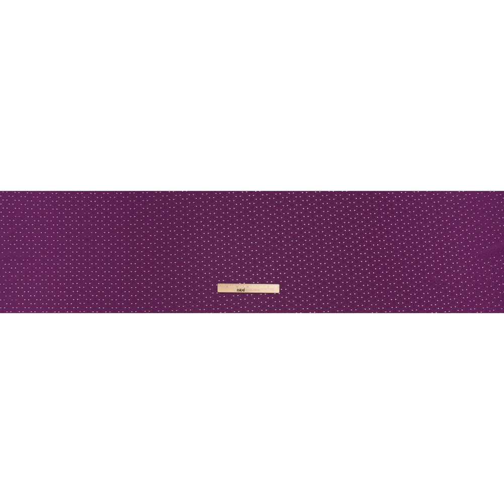 Stretch Polyester Embroidered Eyelet Jersey - Orchid Purple Circles and Dots - Designer Deadstock - Full