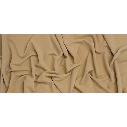 Stretch Polyester Ribbed Double Knit - Camel Brown - Designer Deadstock