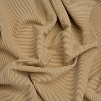 Stretch Polyester Ribbed Double Knit - Camel Brown - Designer Deadstock