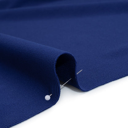 Stretch Polyester Ribbed Double Knit - Bright Royal Blue - Designer Deadstock