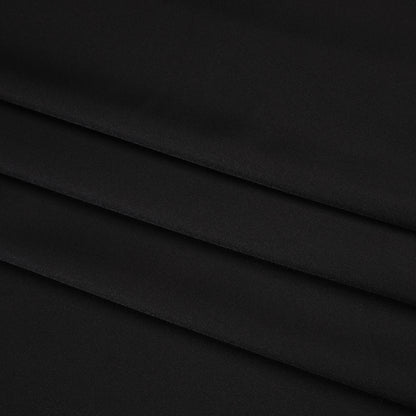 Stretch Recycled Polyester Charmeuse - Black - Designer Deadstock
