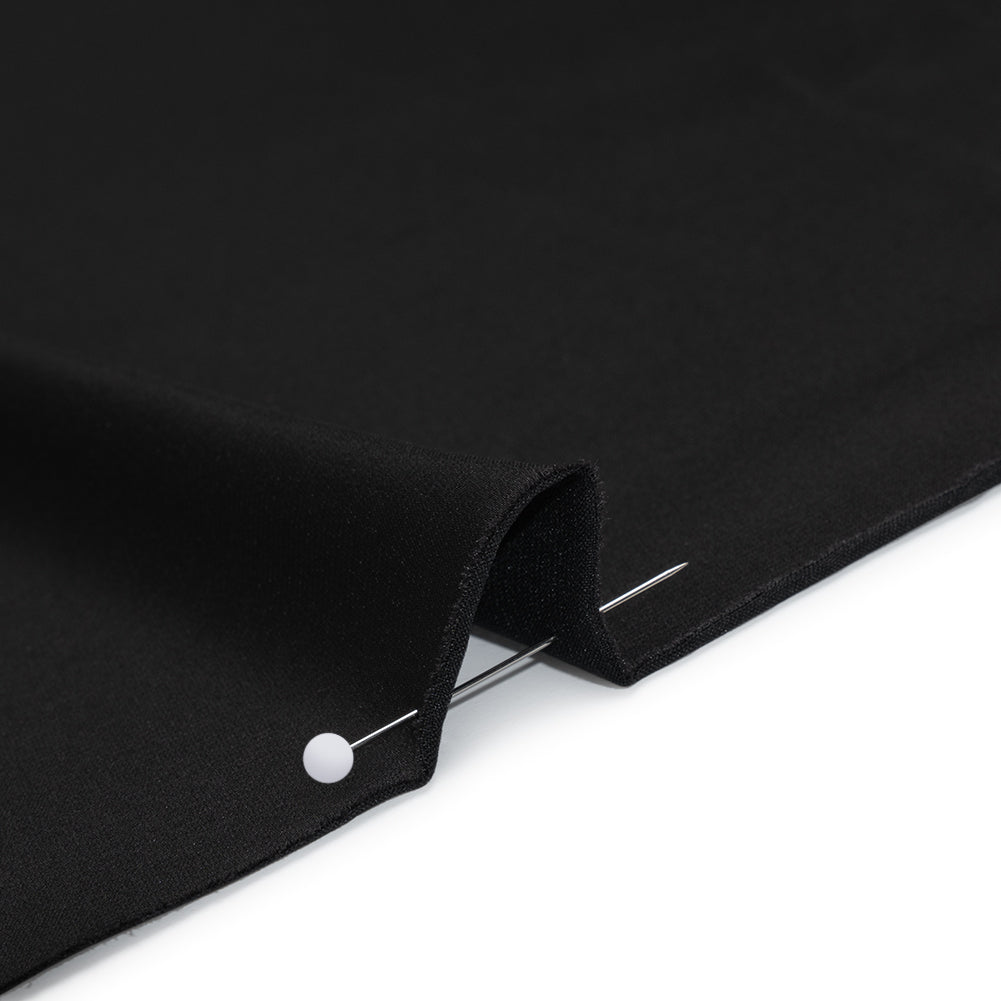 Stretch Recycled Polyester Charmeuse - Black - Designer Deadstock - Detail