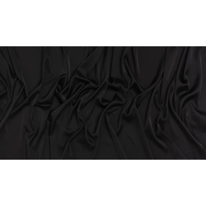 Stretch Recycled Polyester Charmeuse - Black - Designer Deadstock