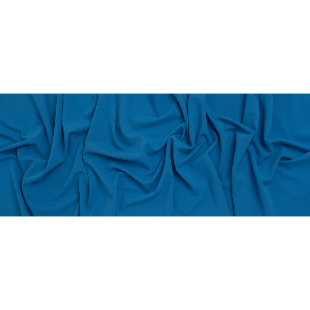 Stretch Polyester Crepe Scuba Knit - Bright Ocean Blue - Designer Deadstock - Full