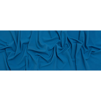 Stretch Polyester Crepe Scuba Knit - Bright Ocean Blue - Designer Deadstock