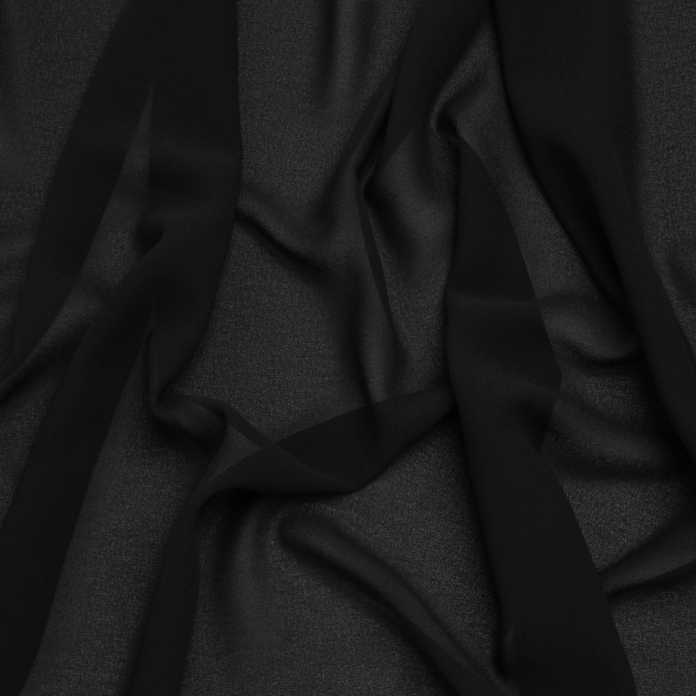 Polyester Georgette - Black - Designer Deadstock
