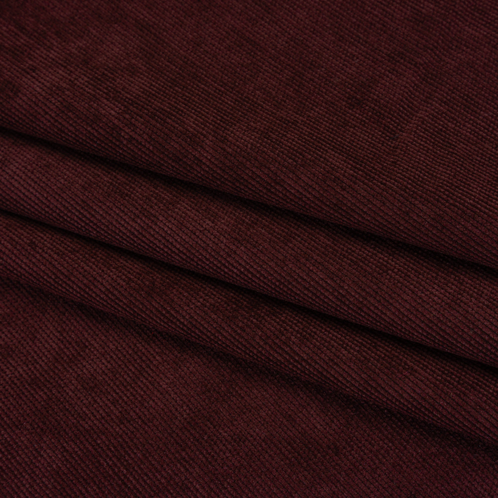 Stretch Polyester and Nylon Corduroy - Wine Tasting Purple - Designer Deadstock - Folded