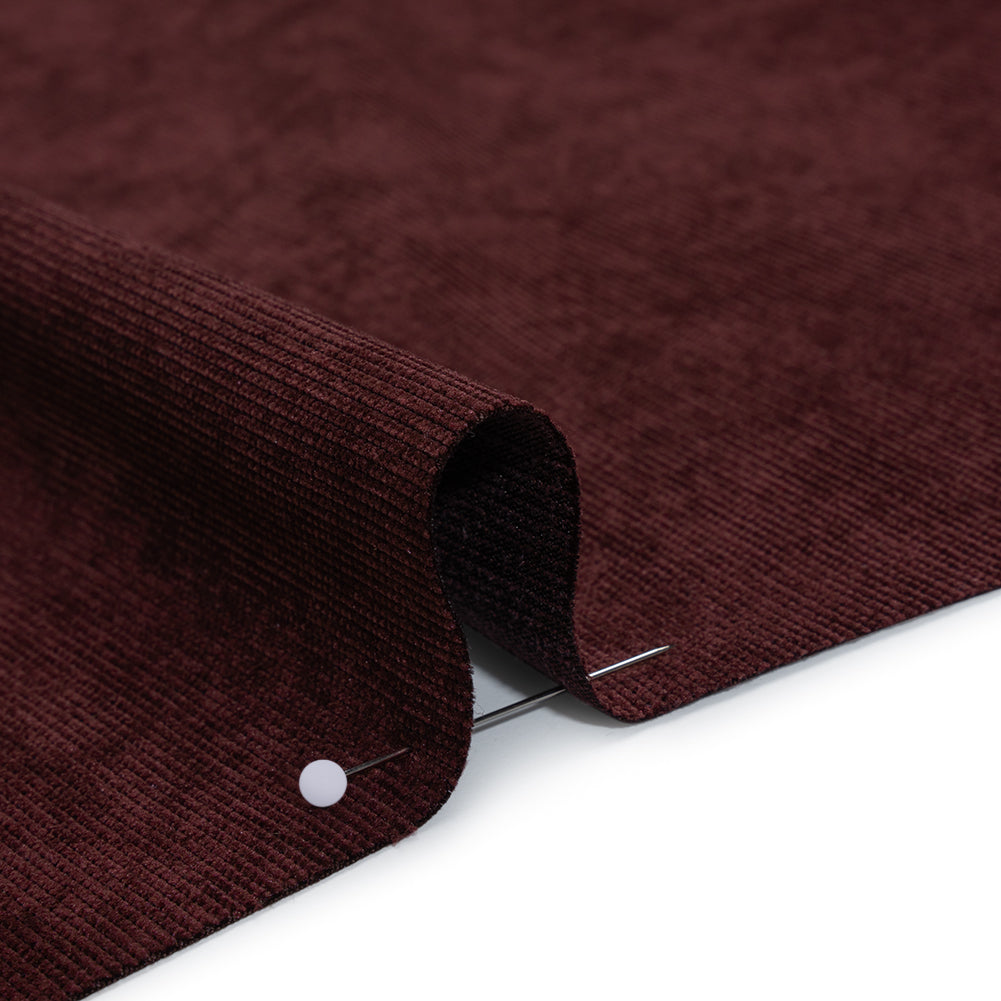 Stretch Polyester and Nylon Corduroy - Wine Tasting Purple - Designer Deadstock - Detail