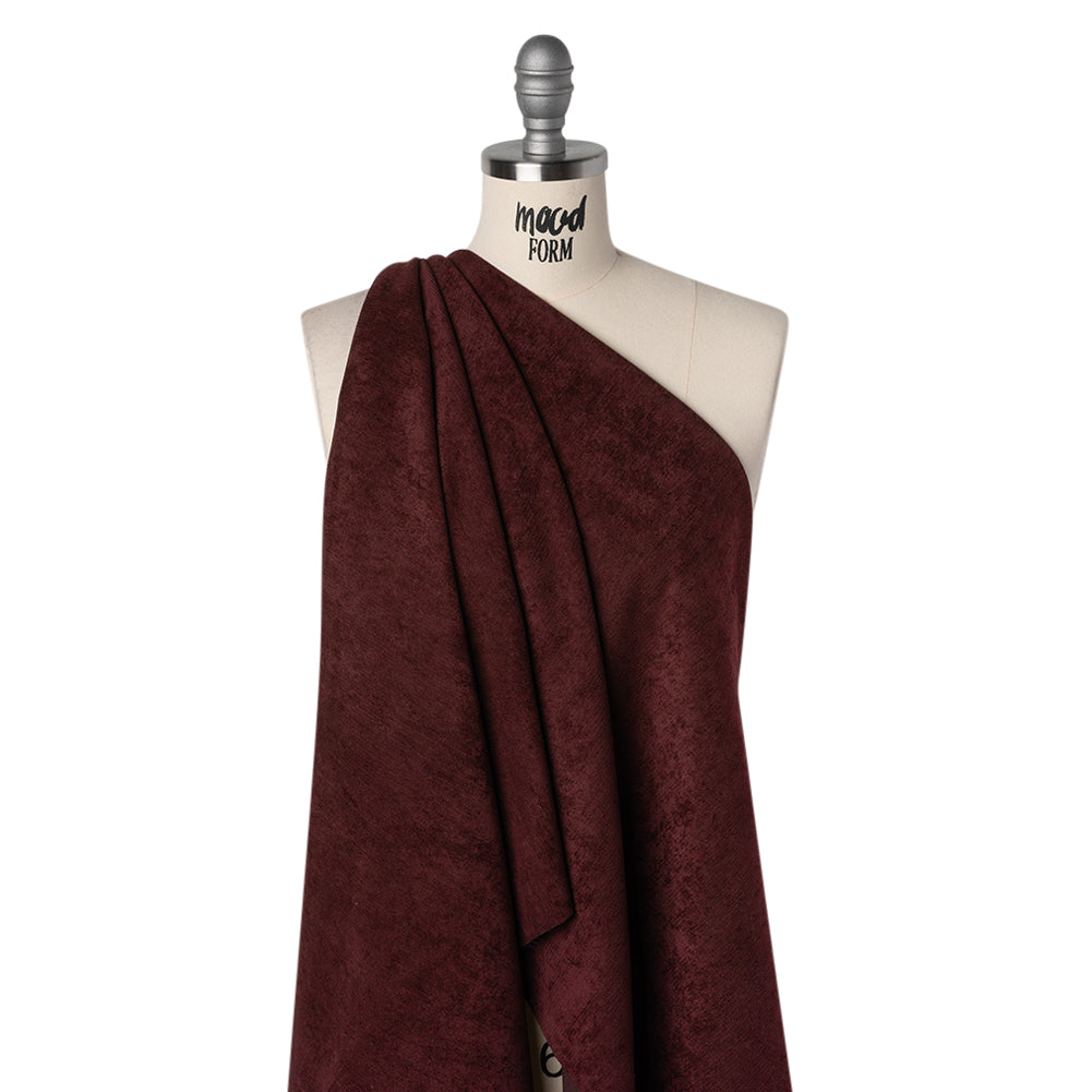 Stretch Polyester and Nylon Corduroy - Wine Tasting Purple - Designer Deadstock - Drape
