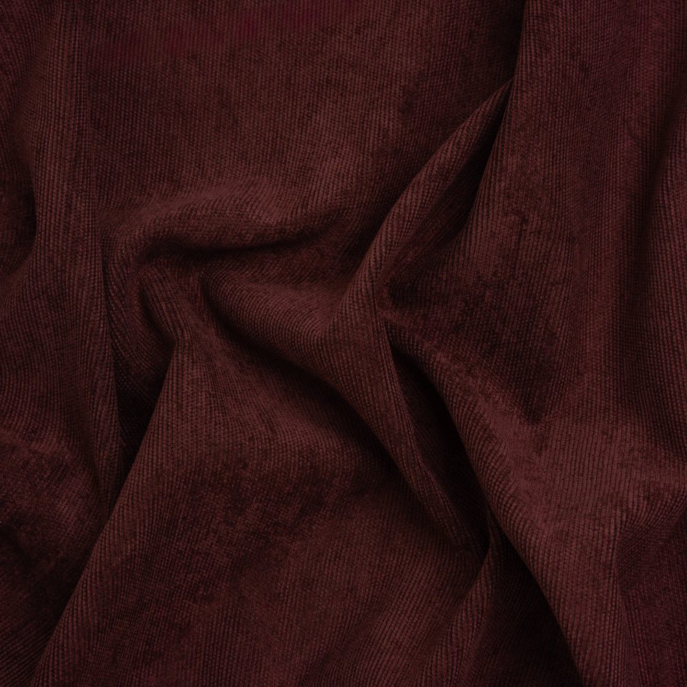 Stretch Polyester and Nylon Corduroy - Wine Tasting Purple - Designer Deadstock
