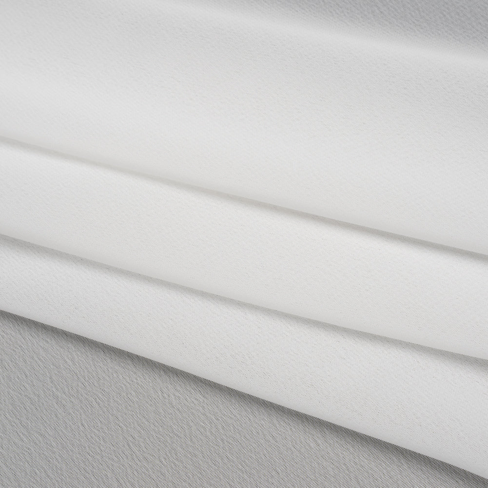 Polyester Chiffon - White - Designer Deadstock - Folded
