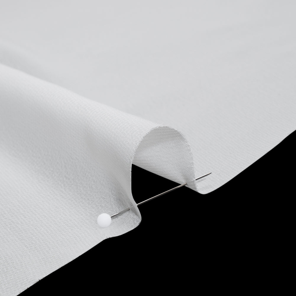 Polyester Chiffon - White - Designer Deadstock - Detail