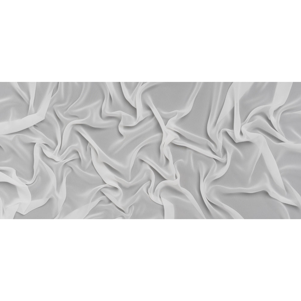 Polyester Chiffon - White - Designer Deadstock - Full
