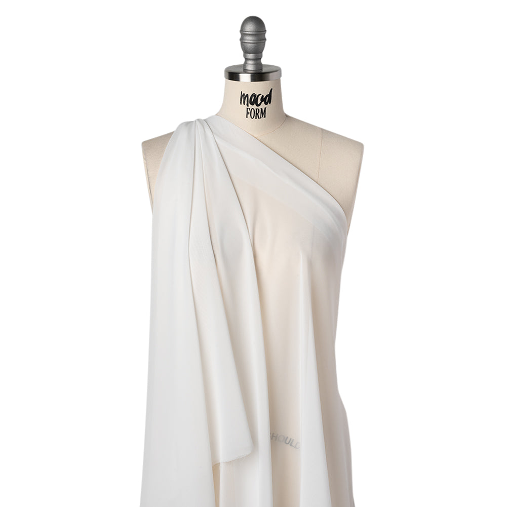 Polyester Chiffon - White - Designer Deadstock - Drape