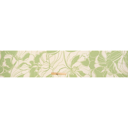 Linen and Rayon Woven Print - Chartreuse Green and Cream Bold Floral - Deadstock