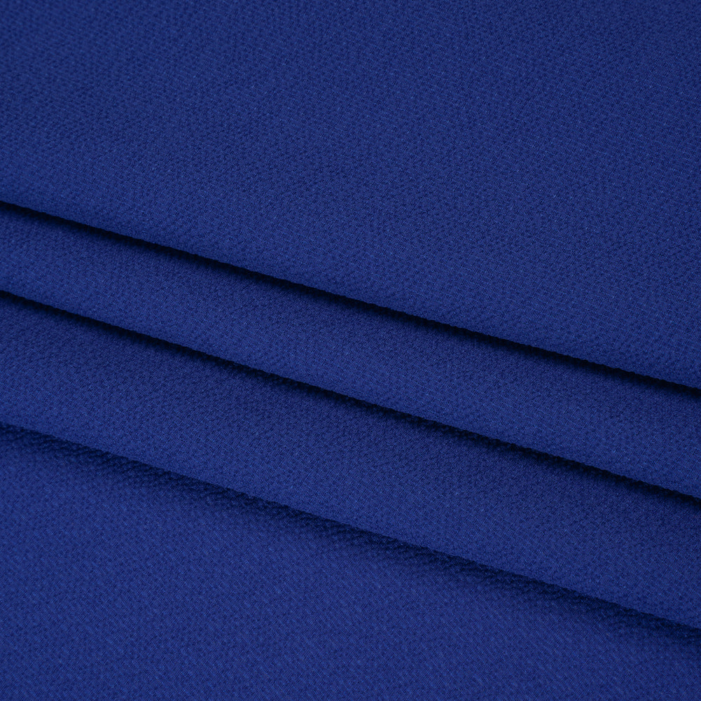 Stretch Polyester Bubble Crepe - Royal Blue - Designer Deadstock - Folded