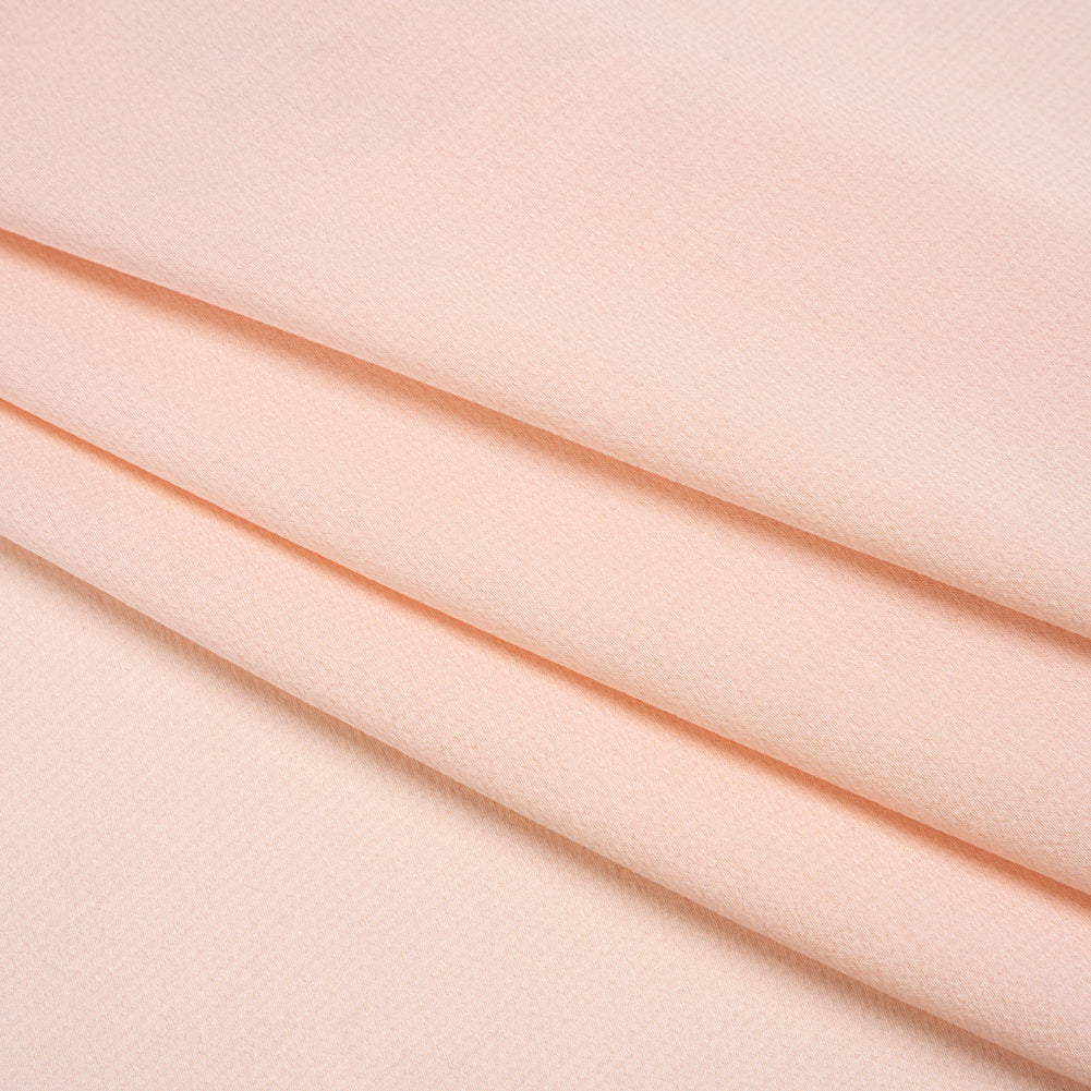 Hammered Polyester Satin - Peach Pink - Designer Deadstock - Folded