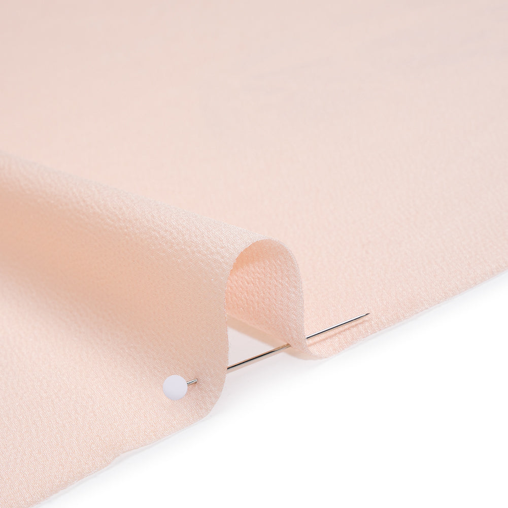 Hammered Polyester Satin - Peach Pink - Designer Deadstock - Detail
