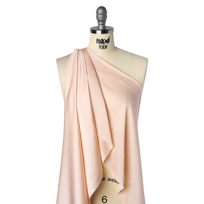Hammered Polyester Satin - Peach Pink - Designer Deadstock