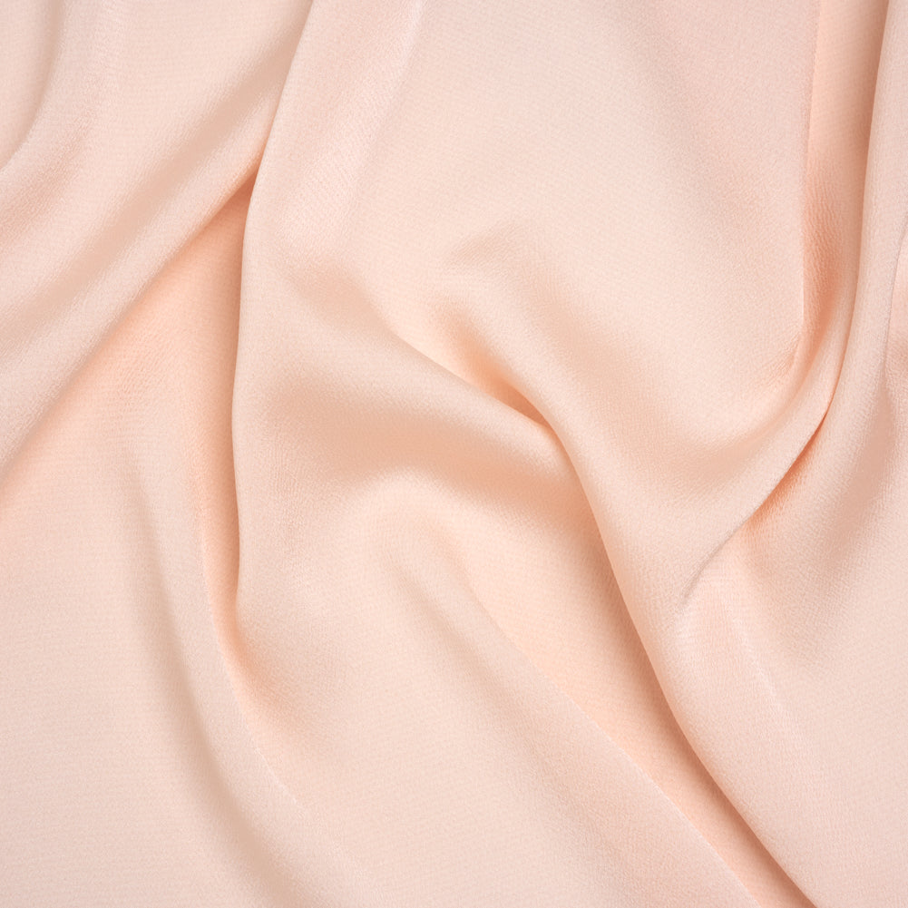 Hammered Polyester Satin - Peach Pink - Designer Deadstock