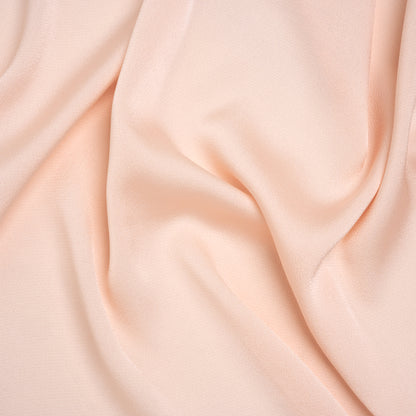 Hammered Polyester Satin - Peach Pink - Designer Deadstock