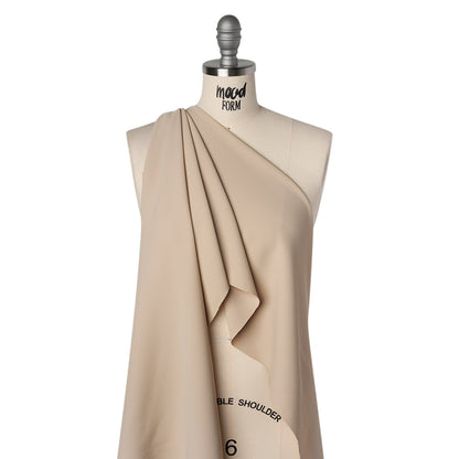 Stretch Polyester Twill - Light Sandy Beige - Deadstock