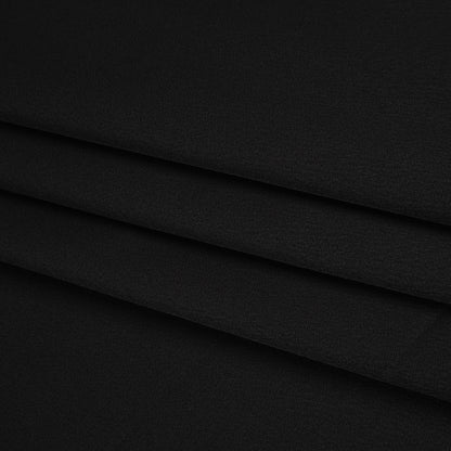 Polyester Crepe Back Satin - Black - Designer Deadstock