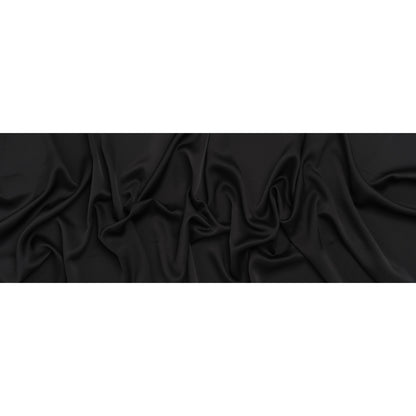 Polyester Crepe Back Satin - Black - Designer Deadstock