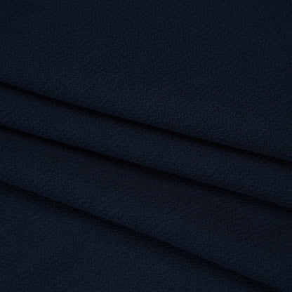 Stretch Polyester Bubble Crepe - Dark Navy Blue - Designer Deadstock