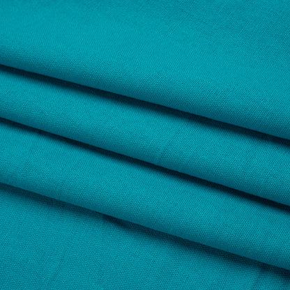 Rayon and Linen Woven - Bright Aqua Blue - Deadstock