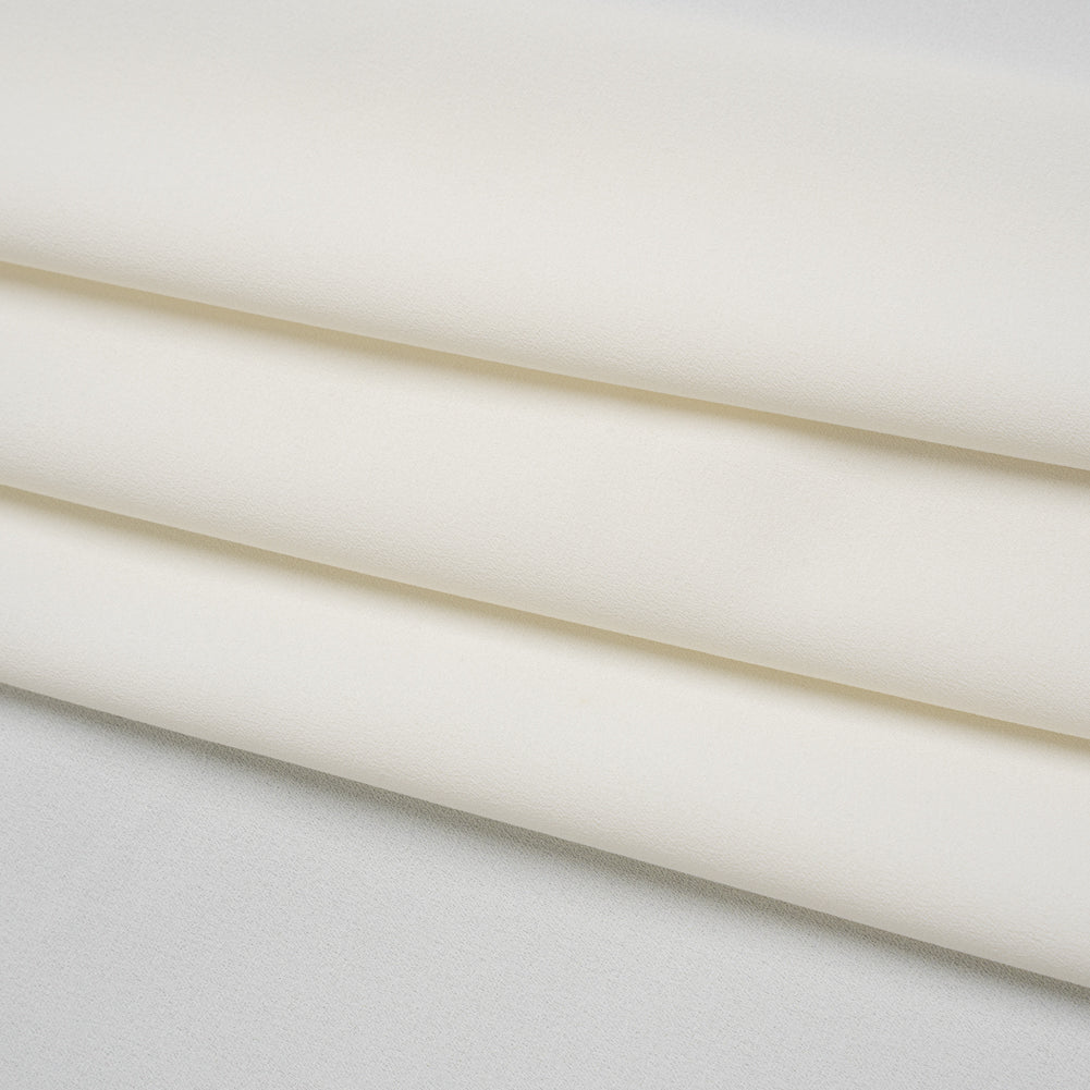 Polyester Crepe - Polar Bear White - Designer Deadstock - Folded