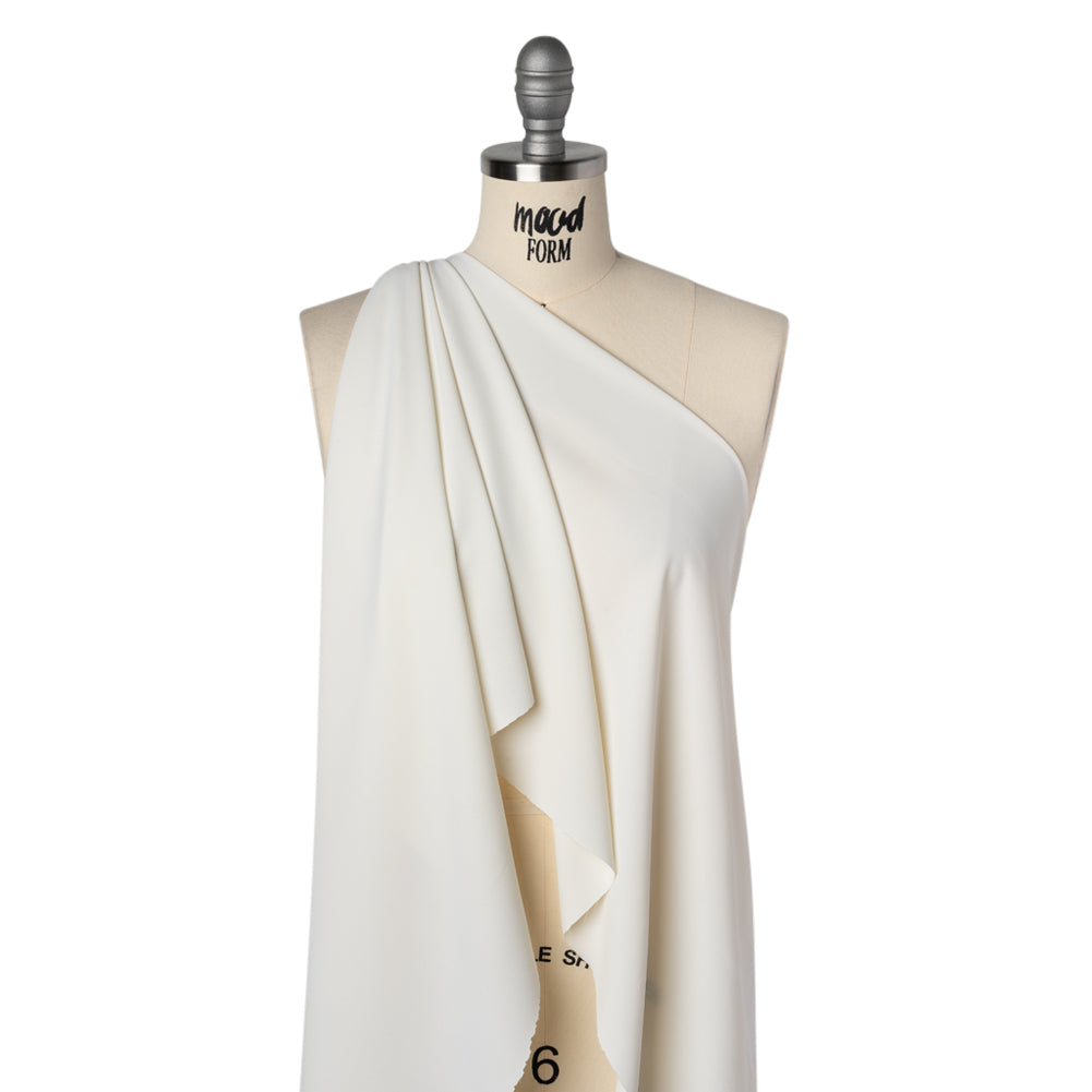 Polyester Crepe - Polar Bear White - Designer Deadstock - Drape