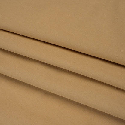 Stretch Polyester and Cotton Poplin - Camel Brown - Designer Deadstock