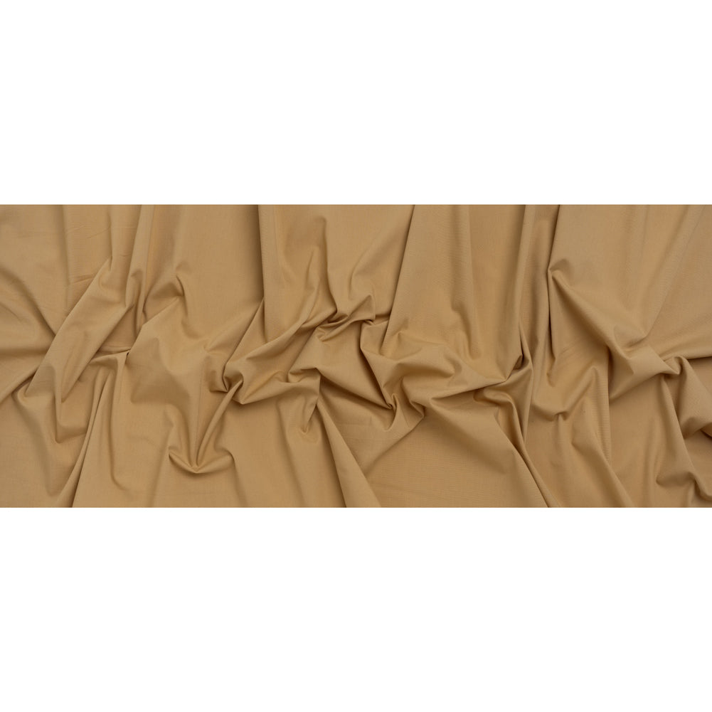 Stretch Polyester and Cotton Poplin - Camel Brown - Designer Deadstock - Full