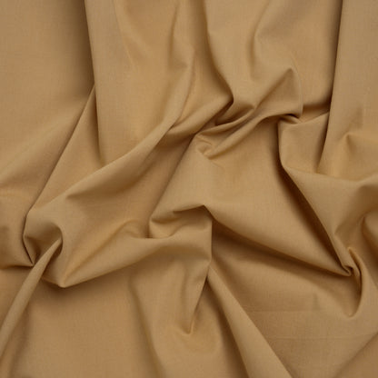 Stretch Polyester and Cotton Poplin - Camel Brown - Designer Deadstock