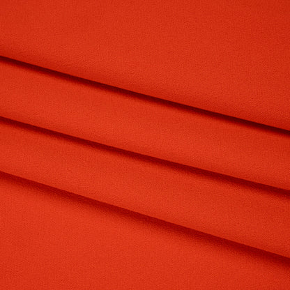 Polyester Satin-Faced Crepe - Coral Orange - Designer Deadstock