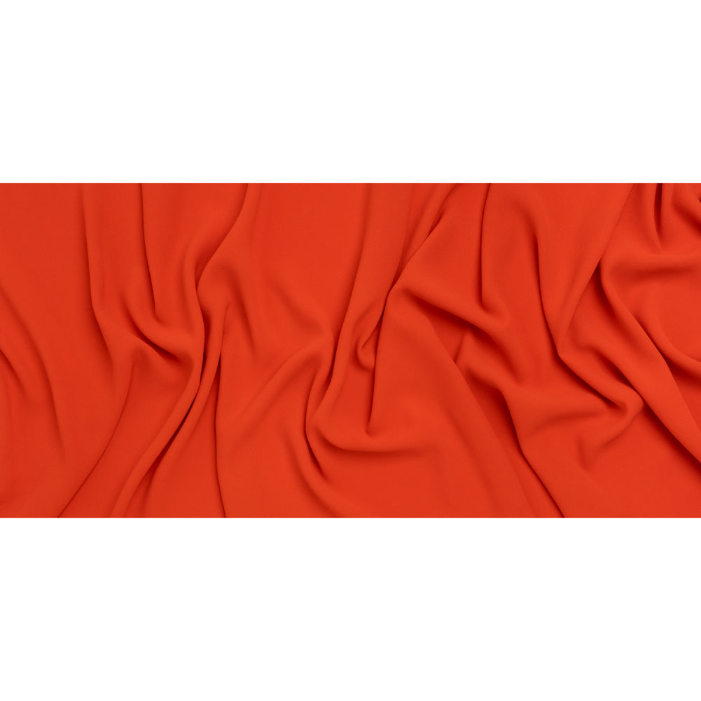 Polyester Satin-Faced Crepe - Coral Orange - Designer Deadstock - Full