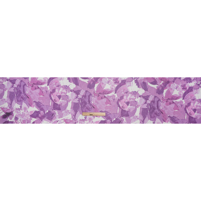 Crinkled Polyester Chiffon Print - Lilac Purple and White Abstract Watercolor Floral - Designer Deadstock - Full