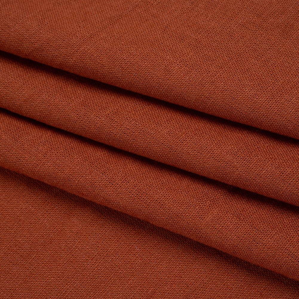 Viscose and Linen Woven - Brick Clay Brown - Deadstock - Folded