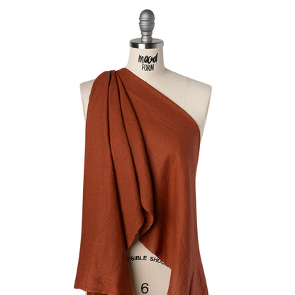 Viscose and Linen Woven - Brick Clay Brown - Deadstock
