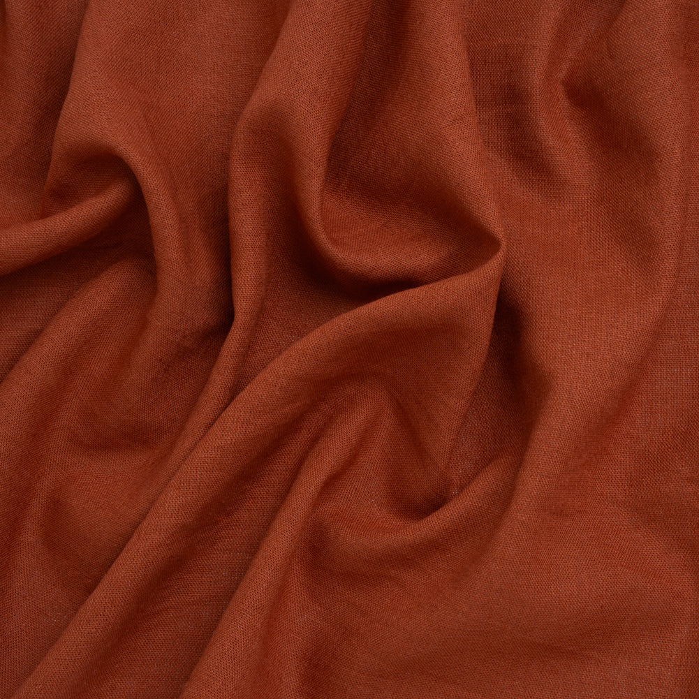 Viscose and Linen Woven - Brick Clay Brown - Deadstock