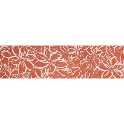 Crinkled Polyester Chiffon Print - Clay Brown and White Abstract Floral - Designer Deadstock