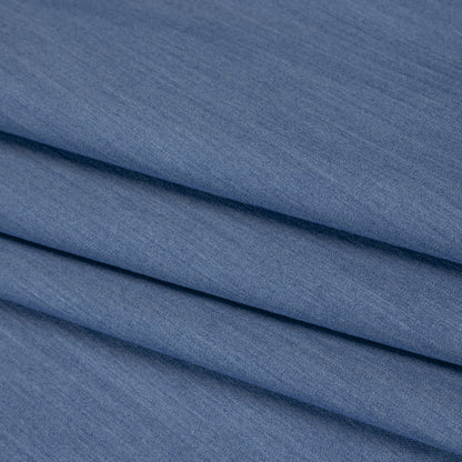 Stretch Polyester Lightweight Denim Twill - Country Denim Blue - Designer Deadstock