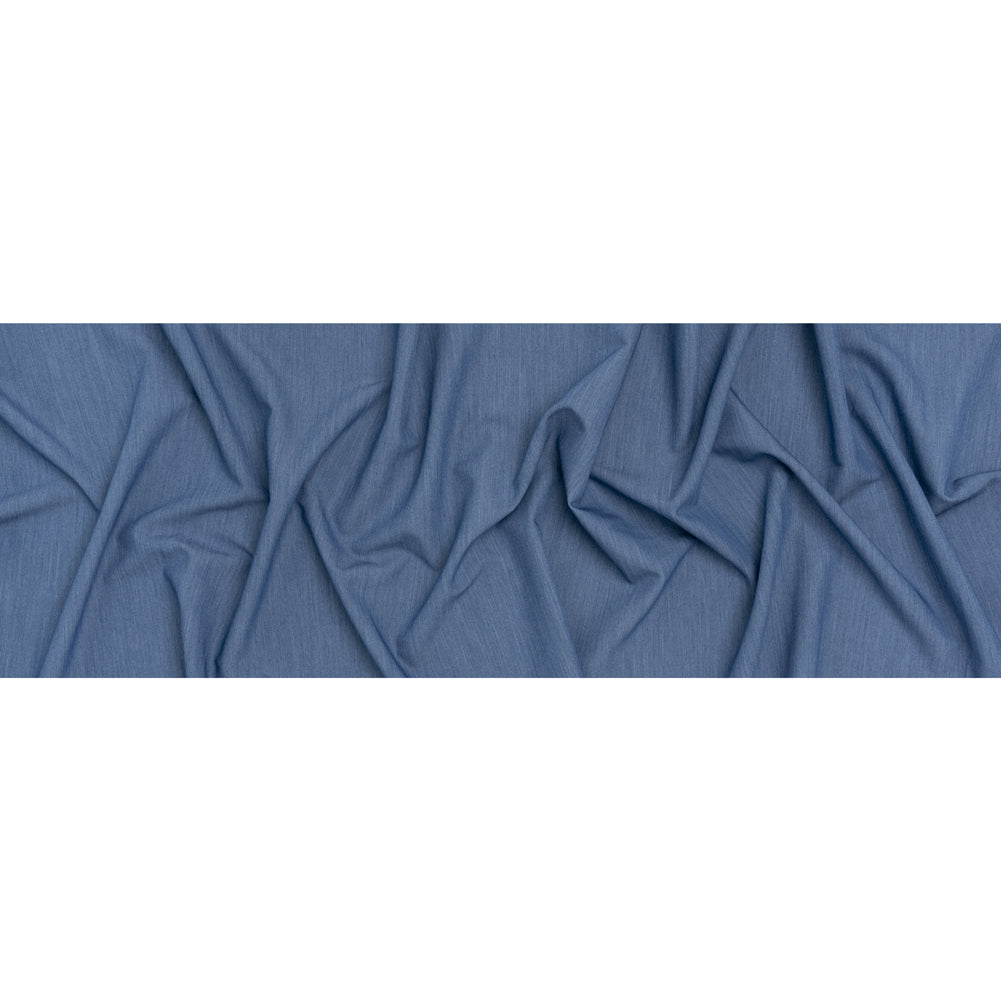 Stretch Polyester Lightweight Denim Twill - Country Denim Blue - Designer Deadstock - Full