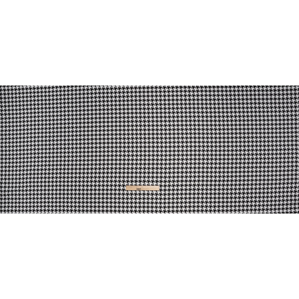 Polyester Woven - Black and White Houndstooth - Designer Deadstock - Full